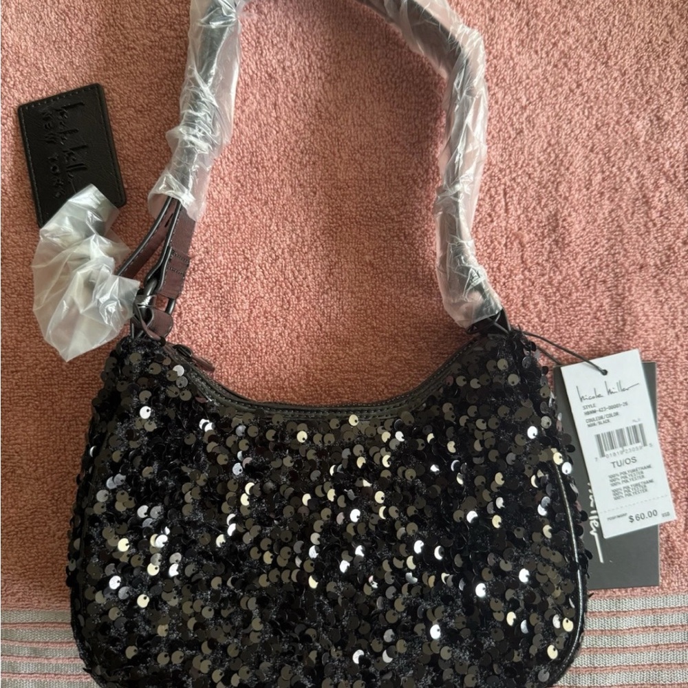 Sequin Black Shoulder Bag